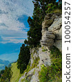 Mountain range in Swiss Alps in sunny day 100054257