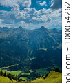 Mountain range in Swiss Alps in sunny day 100054262