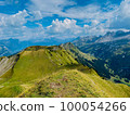Mountain range in Swiss Alps in sunny day 100054266