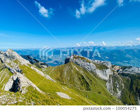 Breathtaking view of the Pilatus station in Swiss Alps 100054275