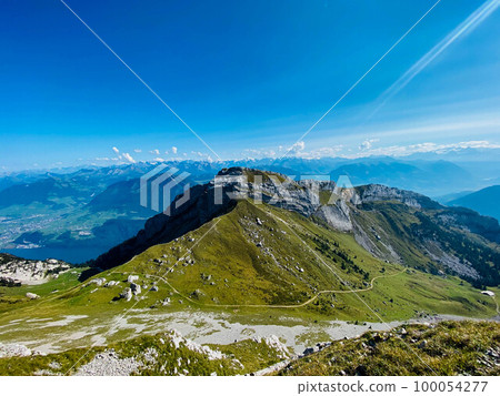 Breathtaking view of the Pilatus station in Swiss Alps Breathtaking view of the Pilatus station in Swiss Alps 100054277