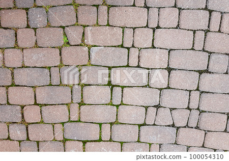 Gray and red stone pavement background 100054310