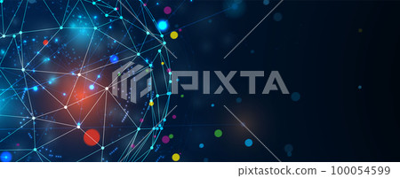 Quantum processing. Deep learning artificial intelligence. Future new technology  for business or science presentation 100054599