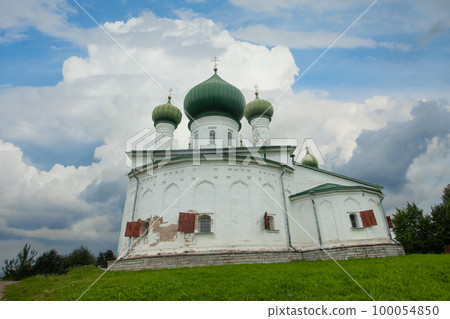Beautiful church in old Ladoga, Russia 100054850