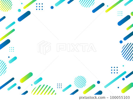 Blue and green geometric pattern frame material 100055103
