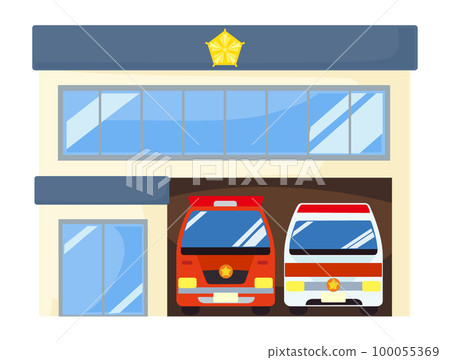Cute illustration of fire_station (fire station) (vector illustration) Cute illustration of fire_station (fire station) (vector illustration) 100055369
