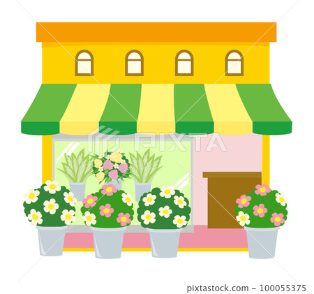 花店的可愛插圖（矢量圖解） 100055375