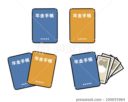 養老金書和錢圖 100055964