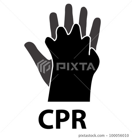 Cpr Hands only icon on white background. Cpr sign. flat style. Cpr Hands only icon on white background. Cpr sign. flat style. 100056010