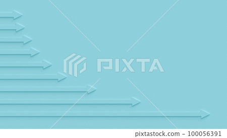 Blue background material with an arrow graph extending horizontally 100056391