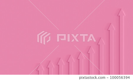 Pink background material with a rising arrow graph - Stock Illustration ...