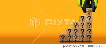 Concept of Creative Idea and Innovation - Question Marks and Light Bulb Concept of Creative Idea and Innovation - Question Marks and Light Bulb 100056433