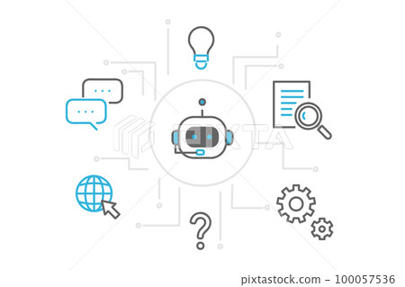 AI chatbot service image illustration material 100057536