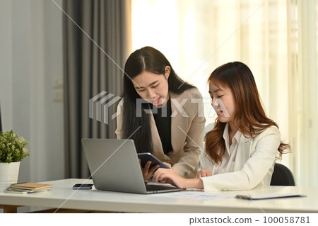 Focused Female Financial Advisors Are Preparing... - Stock Photo ...