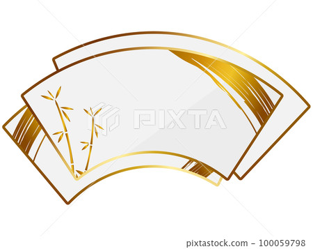 Japanese-style fan-shaped frame white & gold Japanese-style fan-shaped frame white & gold 100059798