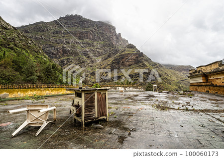Lost place in Valle de Agaete at Gran Canaria, Canary Islands, Spain. Balneario Berrazales, Botteleria Agua de Agaete Lost place in Valle de Agaete at Gran Canaria, Canary Islands, Spain. Balneario Berrazales, Botteleria Agua de Agaete 100060173