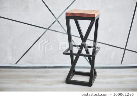 stylish bar chair made of wood and metal. 100061256