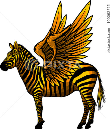 Cute zebra with wings. Isolated animal 100062725