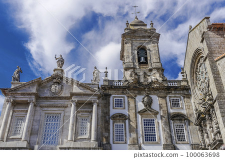 Porto, Portugal Monument Church of St Francis. Facade of 14th century Gothic Franciscan Igreja Monumento de Sao Francisco. 100063698