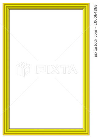 Vertical frame for photo and design with aspect ratio 2 to 3 on a white background. 100064869