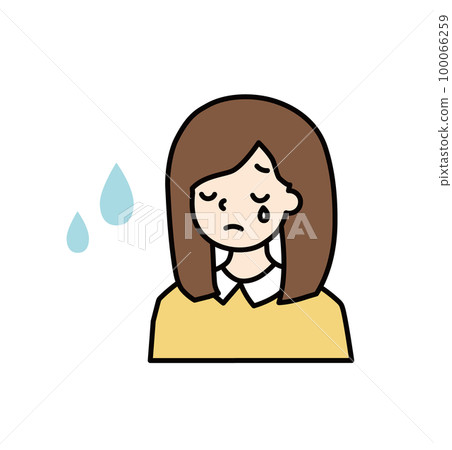 哭泣的女人簡單圖標 100066259