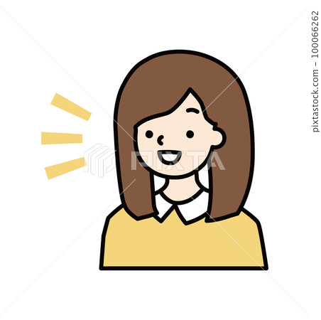 Simple icon of a woman noticing 100066262