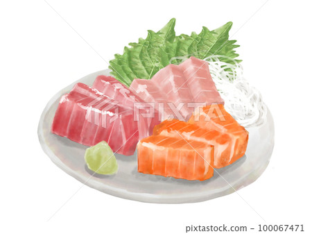 Watercolor sashimi platter 01_4 Watercolor sashimi platter 01_4 100067471