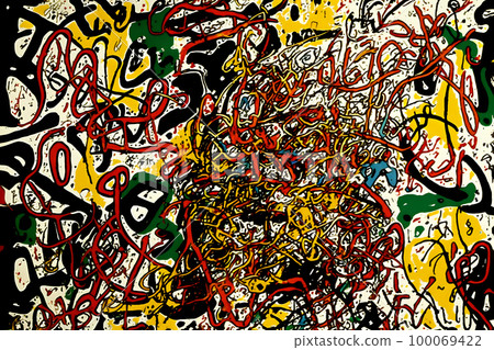 abstract 2d art of chaotic lines, neural... - Stock Illustration ...