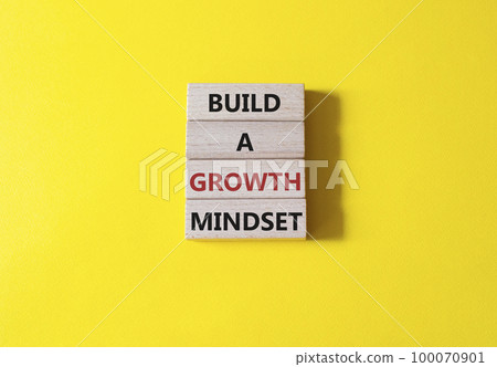 Build a growth mindset symbol. Concept words Build a growth mindset on wooden blocks. Beautiful yellow background. Business and Build a growth mindset world concept. Copy space. Build a growth mindset symbol. Concept words Build a growth mindset on wooden blocks. Beautiful yellow background. Business and Build a growth mindset world concept. Copy space. 100070901