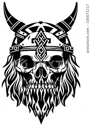 Great Viking Warrior Skull. Viking Skull - Stock Illustration ...