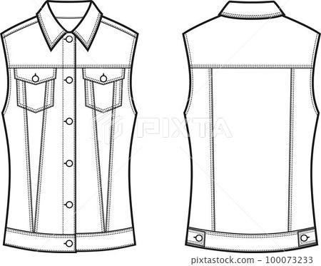 Women's jean vest 100073233