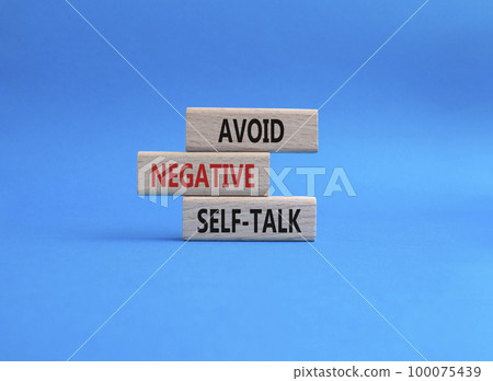 Avoid negative self-talk symbol. Concept words Avoid negative self-talk on wooden blocks. Beautiful blue background. Business and Avoid negative self-talk concept. Copy space. Avoid negative self-talk symbol. Concept words Avoid negative self-talk on wooden blocks. Beautiful blue background. Business and Avoid negative self-talk concept. Copy space. 100075439