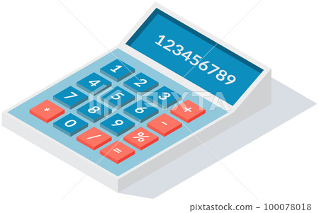 Device for calculating mathematical data. Calculator with buttons with numbers and math symbols Device for calculating mathematical data. Calculator with buttons with numbers and math symbols 100078018
