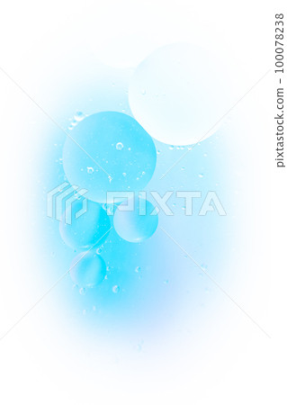 Gradient background in white and sky soft tones. Macro drops of oil on Gradient background in white and sky soft tones. Macro drops of oil on 100078238
