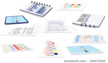Analyze statistical indicators, business data. Work with marketing research. Data analysis isometric 100078285