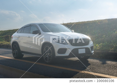 Crossover SUV utility vehicle road driving Crossover SUV utility vehicle road driving 100080106