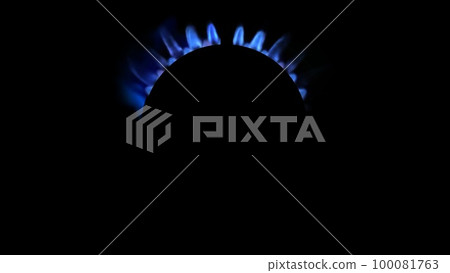 3D rendering of a kitchen burner glowing at night, close up 3D rendering of a kitchen burner glowing at night, close up 100081763