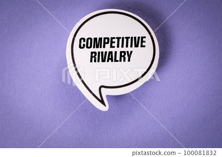 Competitive Rivalry. Speech bubble with text on purple background Competitive Rivalry. Speech bubble with text on purple background 100081832