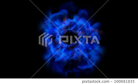 3D rendering of the central composition of energy flows emanating from the center 100081835