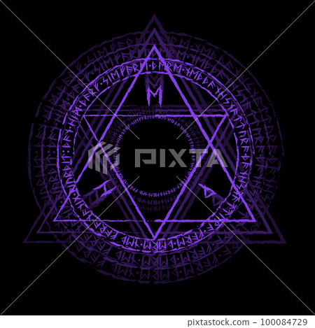 Abstract runes circle magic purple 100084729