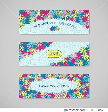 Doodle flowers frame 100088578
