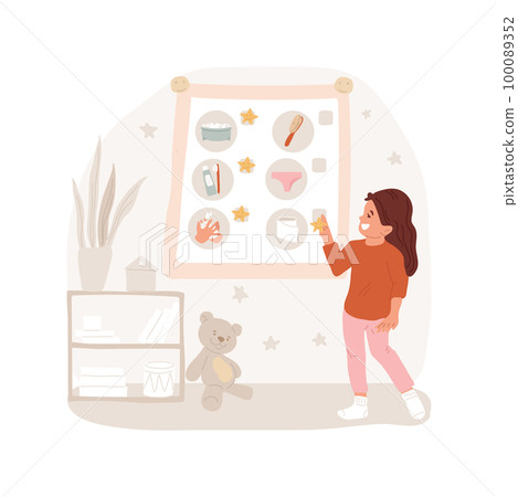 Checklist completing isolated cartoon vector illustration. Groomed child making marks, kid completes checklist with pleasure, people lifestyle, create healthy routine vector cartoon. Checklist completing isolated cartoon vector illustration. Groomed child making marks, kid completes checklist with pleasure, people lifestyle, create healthy routine vector cartoon. 100089352