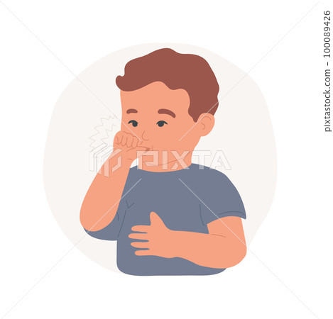 Thumb sucking isolated cartoon vector illustration. Little smiling boy sucks his finger, kids unhealthy lifestyle, bad habits, disturbed occlusion, teeth problems vector cartoon. Thumb sucking isolated cartoon vector illustration. Little smiling boy sucks his finger, kids unhealthy lifestyle, bad habits, disturbed occlusion, teeth problems vector cartoon. 100089426