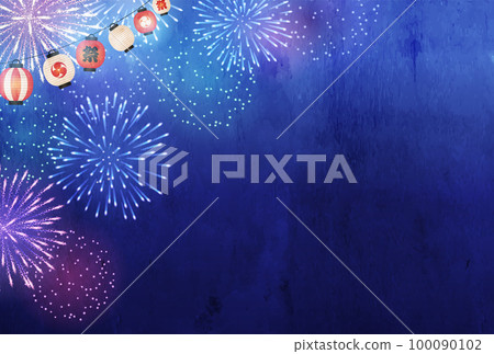夏季節日矢量插圖背景與煙花和燈籠 夏季節日矢量插圖背景與煙花和燈籠 100090102