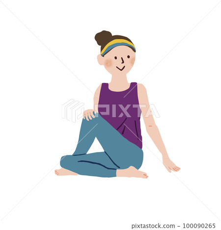 做瑜伽伸展運動的人 100090265