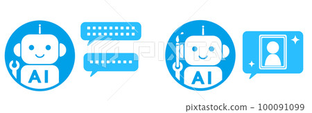 AI chatbot Ai image generation image icon illustration AI chatbot Ai image generation image icon illustration 100091099
