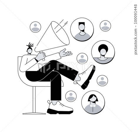 Diversity marketing abstract concept vector illustration. Inclusive marketing strategy, customized advertising approach, different communication, global marketplace, engagement abstract metaphor. 100091448