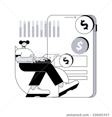 Transactional marketing abstract concept vector illustration. Sales oriented strategy, maximize volume of individual sales, short-term customer relationship, distribution chain abstract metaphor. 100091457