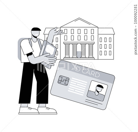 Smartcards for schools abstract concept vector illustration. Student profile, school attendance system, pupil identification, microchip technology, smart access card, tracking abstract metaphor. Smartcards for schools abstract concept vector illustration. Student profile, school attendance system, pupil identification, microchip technology, smart access card, tracking abstract metaphor. 100092281