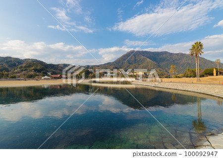 田之浦海灘（大分縣大分市）的風景 100092947